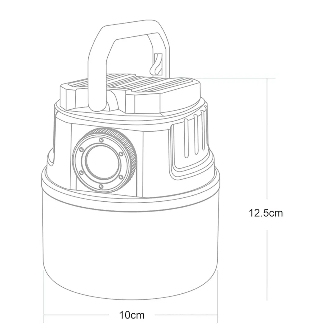 Camping Lanterns Solar Power Rechargeable USB Chargeable Mini Portable Light Flashlight for Emergency, Hurricane, Outdoor Ci24206