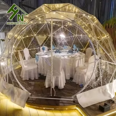 2022 Beliebtes Ins-Style-Kuppelhaus mit klarer Iglu-Festivalatmosphäre, Weihnachten, Geburtstag, Familienfeier, Jubiläumsfeier, transparentes Kuppelzelt mit LED-Licht